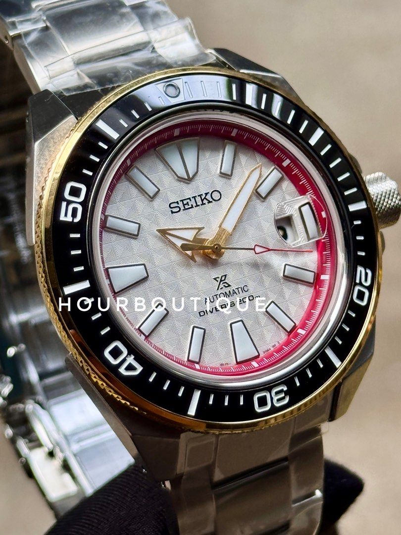 Brand New Seiko Prospex Yat Wat Chang White Dial King Samurai Automatic Divers Watch SRPH42K1