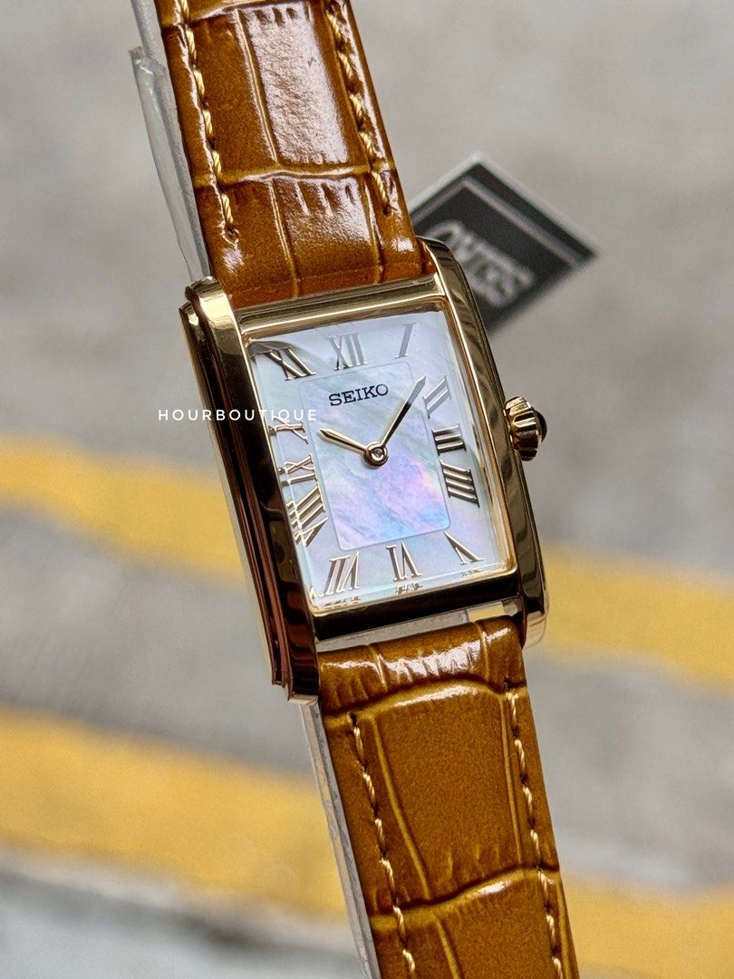 Brand New Seiko PVD Gold Case Roman Index Quartz Watch SWR100P1