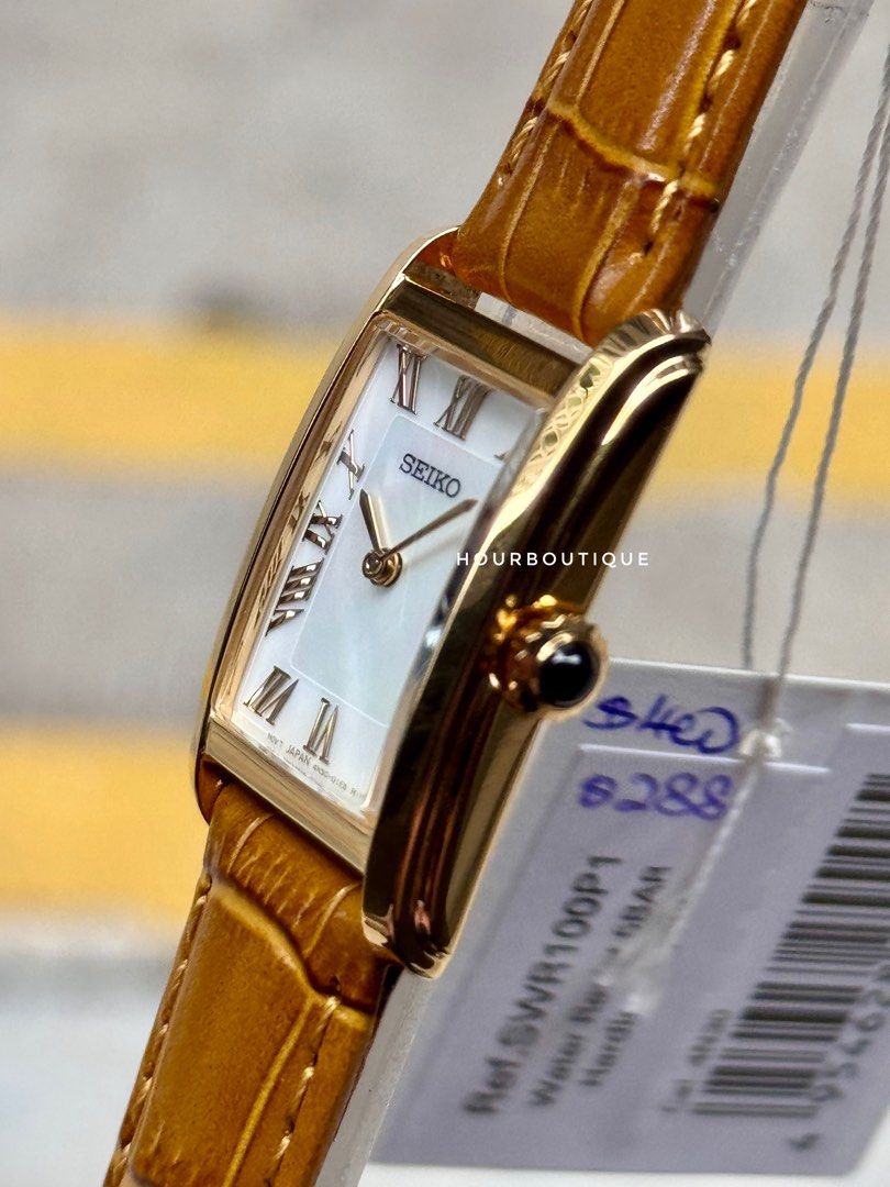 Brand New Seiko PVD Gold Case Roman Index Quartz Watch SWR100P1
