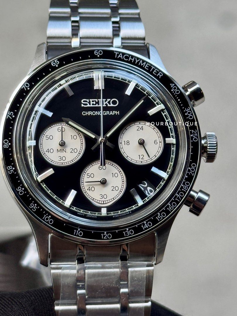 Brand New Seiko Quartz Chronograph Black Dial Mens Watch SSB479P1