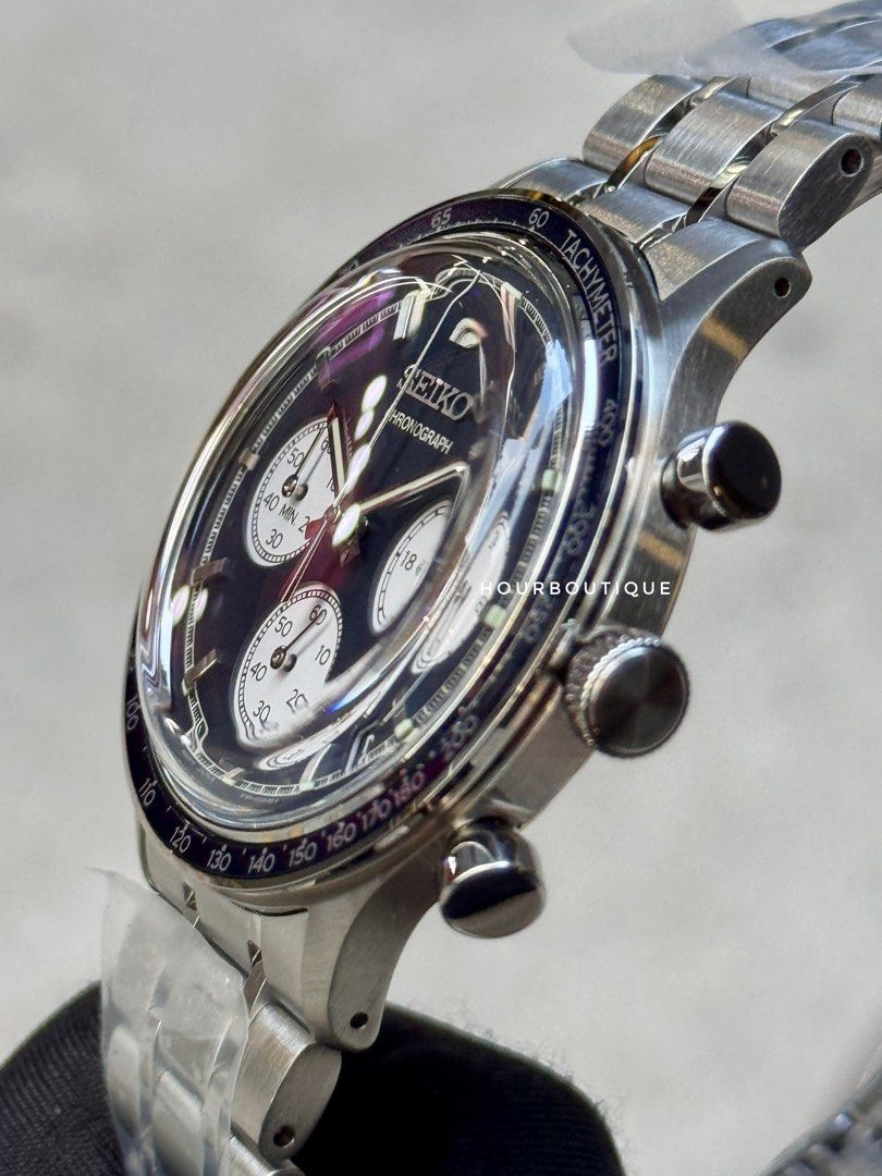 Brand New Seiko Quartz Chronograph Blue Dial Mens Watch SSB477P1