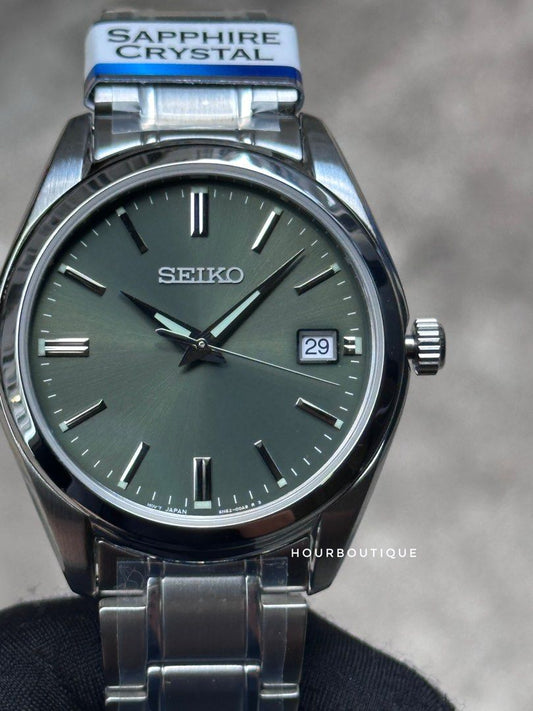 Brand New Seiko Quartz Olive Green Sapphire Crystal Watch SUR527P1