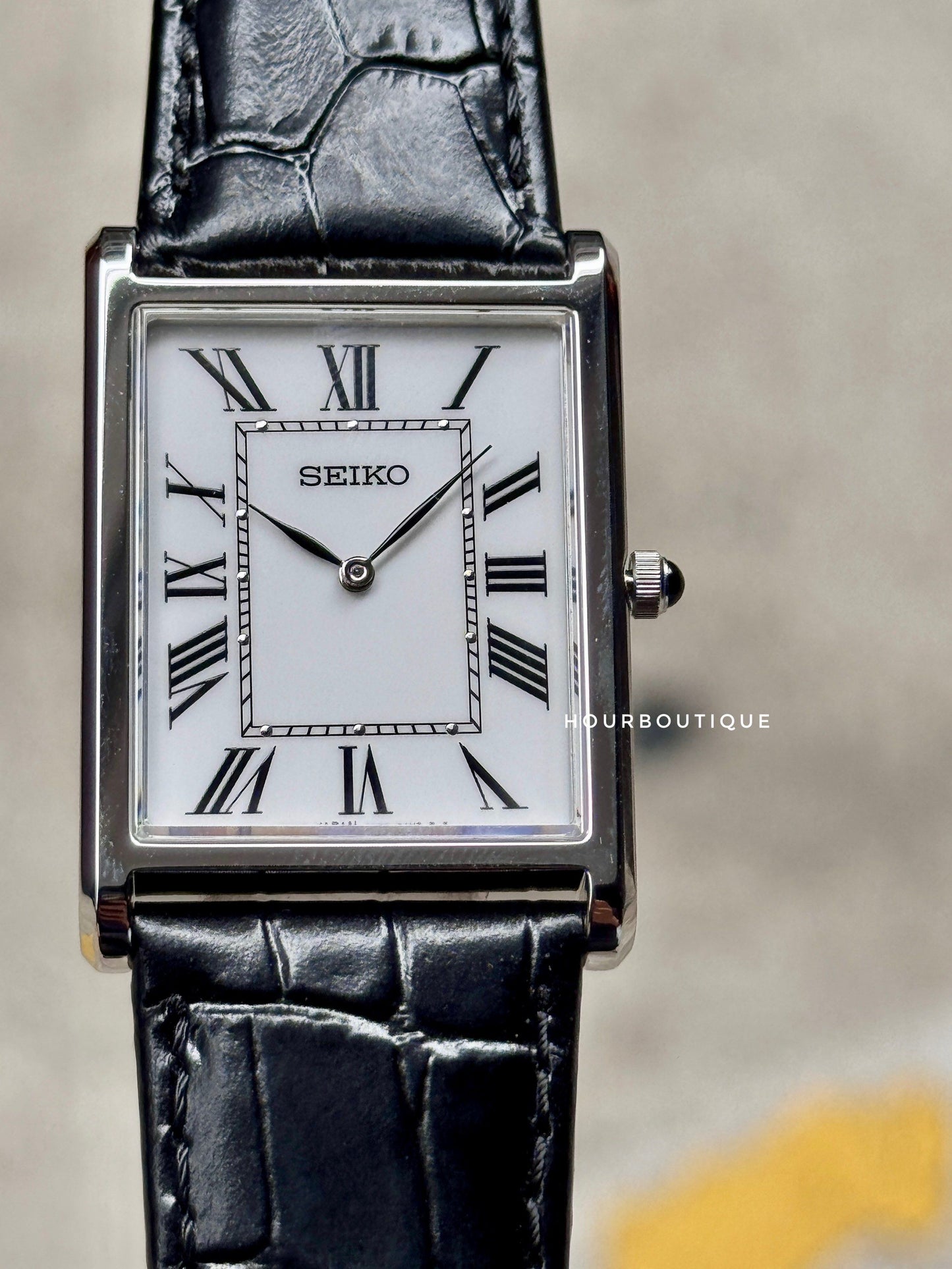 Brand New Seiko “tank” White Roman Dial Quartz Watch SWR103P1