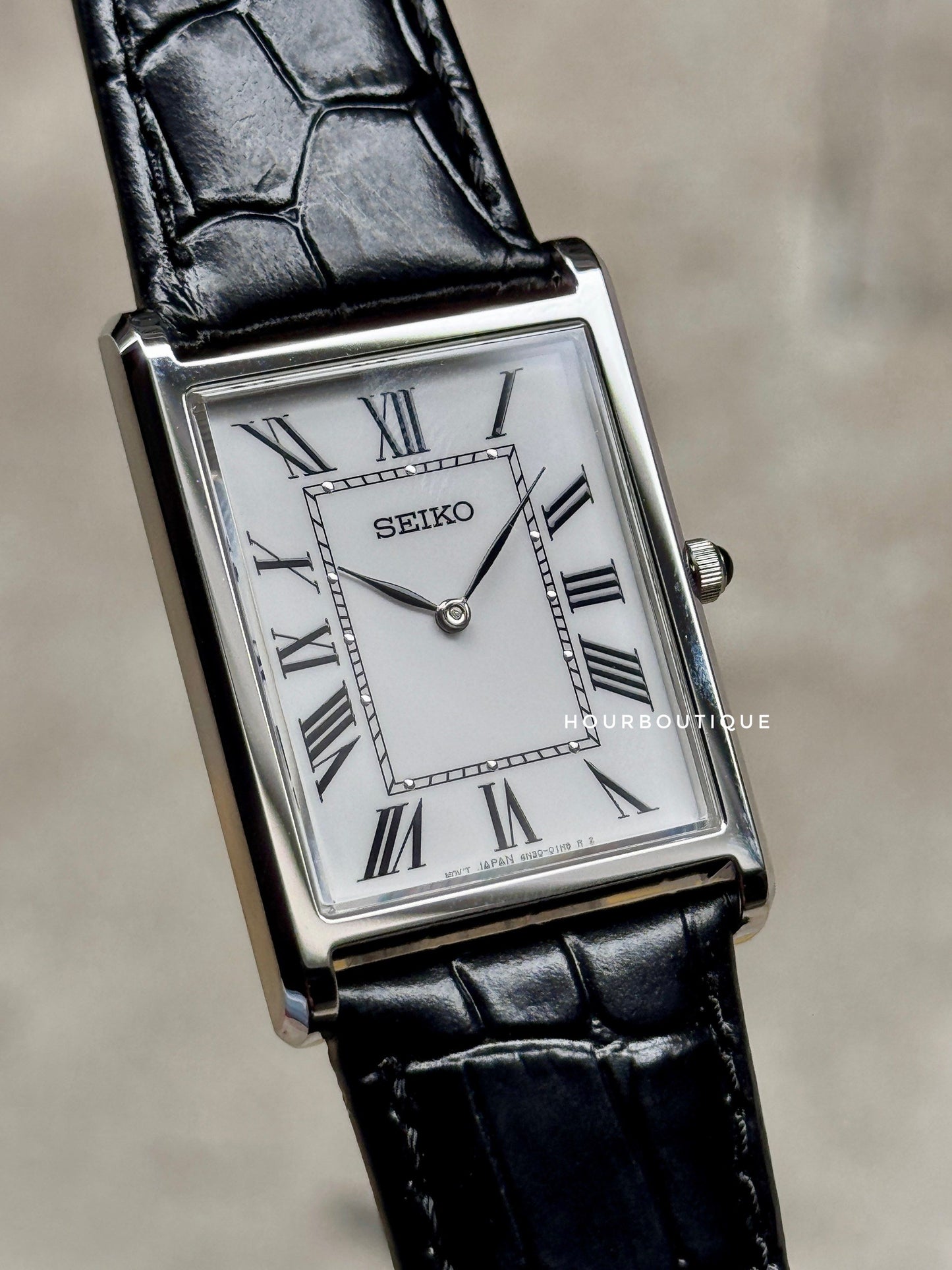 Brand New Seiko “tank” White Roman Dial Quartz Watch SWR103P1