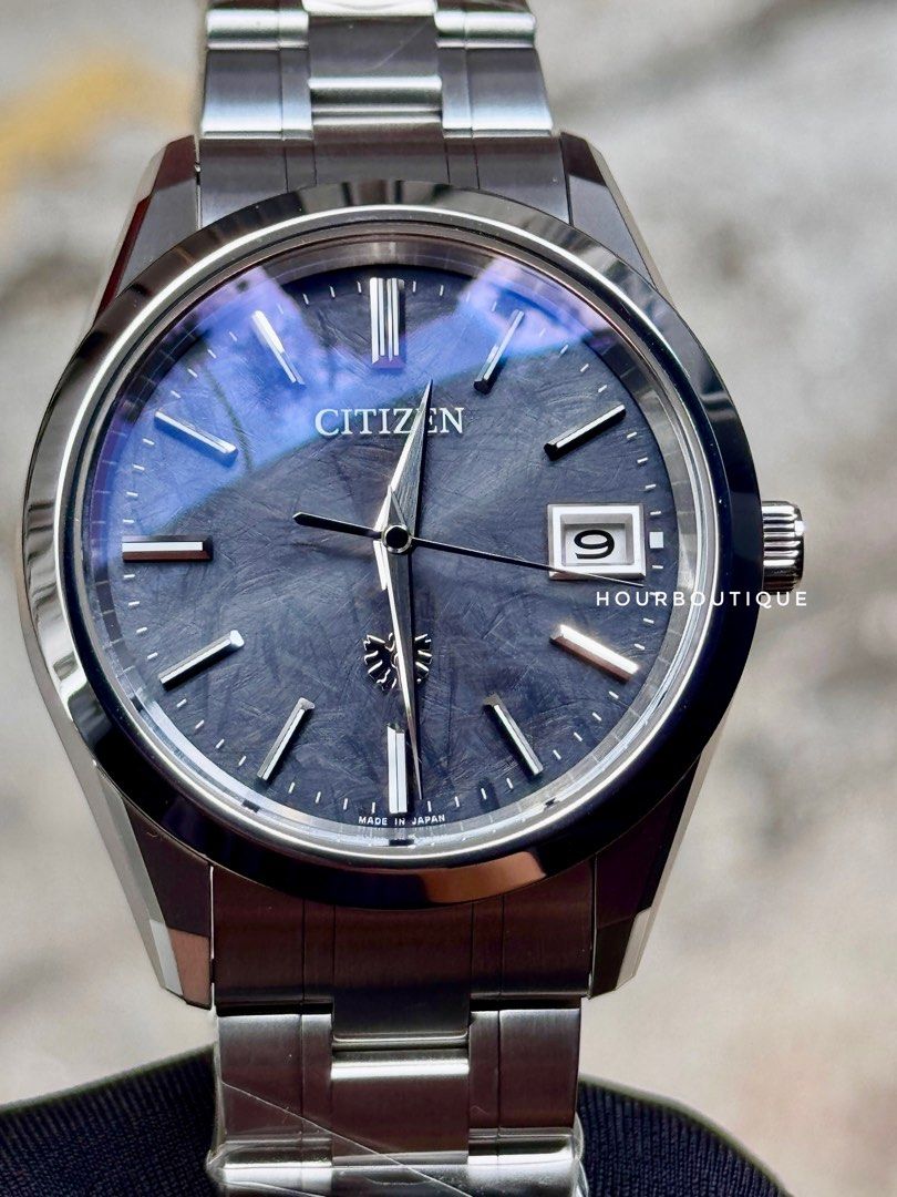 Brand New The Citizen Black Meteorite Dial Eco-Drive Super Titanium 38mmk Watch AQ4100-57E