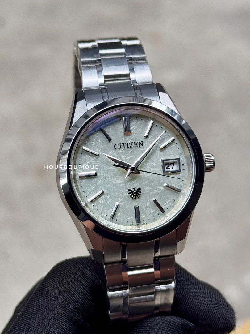 Brand New The Citizen Perpetual Calendar, Eco-Drive Washi Paper Ivory Colour Dial Watch AQ4100-57C