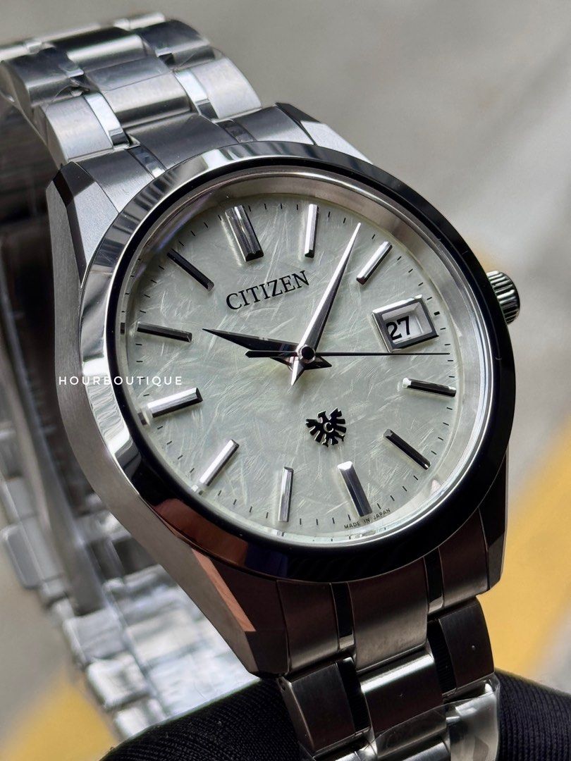 Brand New The Citizen Perpetual Calendar, Eco-Drive Washi Paper Ivory Colour Dial Watch AQ4100-57C