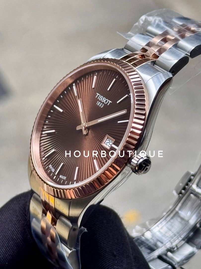 Brand New Tissot Ballade 40mm Chocolate Dial Two Tone Swiss Made Quartz Watch T156.410.22.291.01