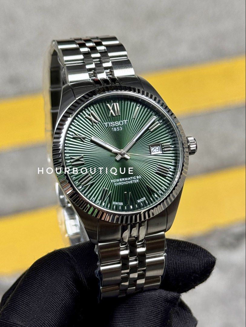 Brand New Tissot Ballade Chronometer Certified Green Dial Automatic Watch T156.408.11.093.00
