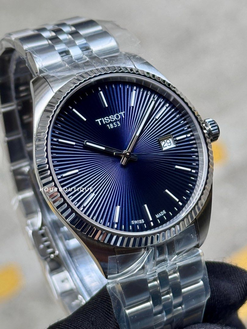 Brand New Tissot Ballade Fluted Bezel Jubilee Brac Blue Dial Quartz Watch T156.410.11.041.00