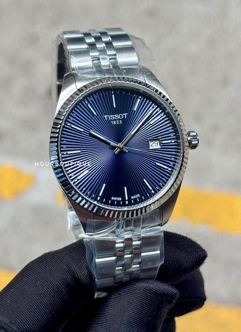 Brand New Tissot Ballade Fluted Bezel Jubilee Brac Blue Dial Quartz Watch T156.410.11.041.00