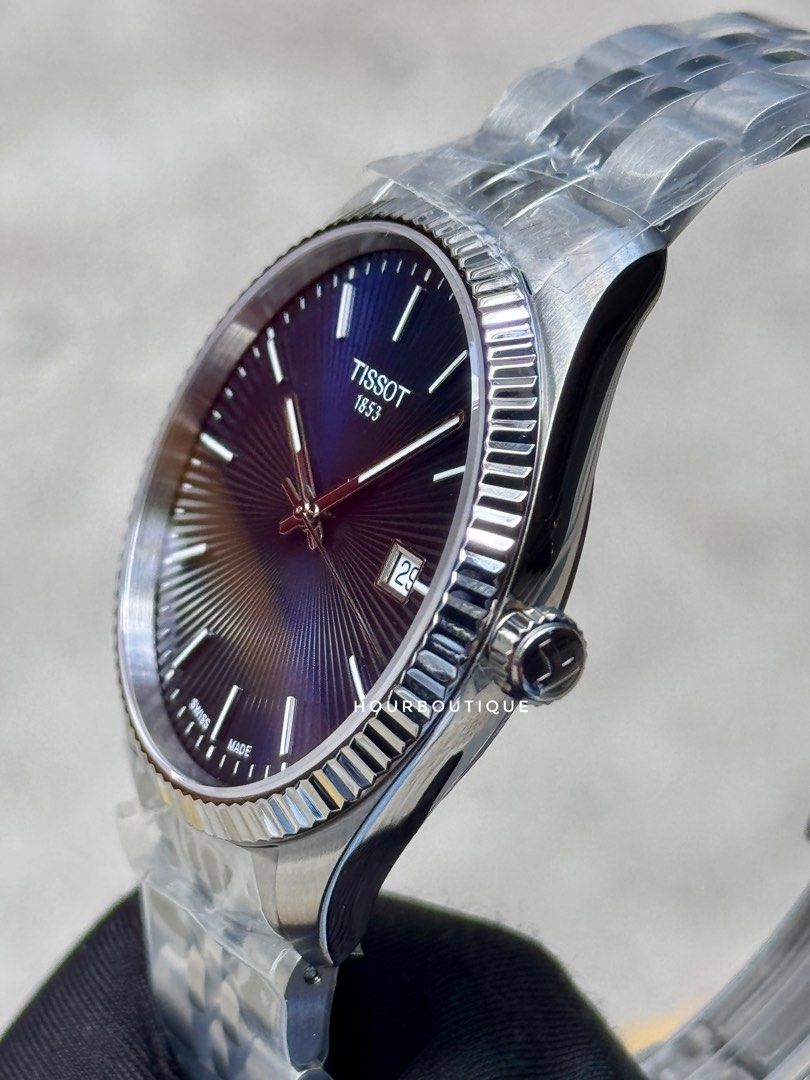 Brand New Tissot Ballade Fluted Bezel Jubilee Brac Blue Dial Quartz Watch T156.410.11.041.00