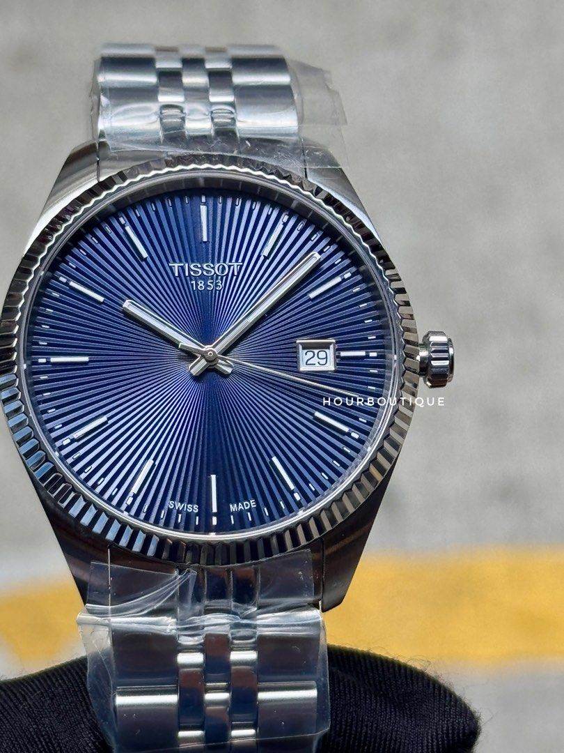 Brand New Tissot Ballade Fluted Bezel Jubilee Brac Blue Dial Quartz Watch T156.410.11.041.00