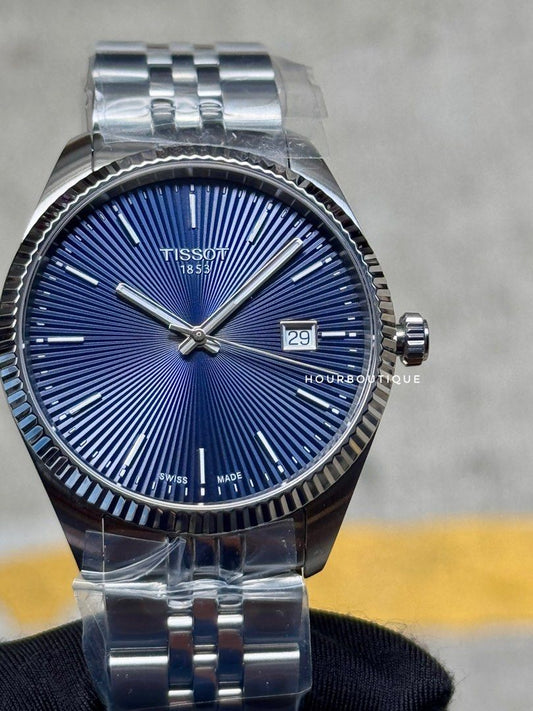 Brand New Tissot Ballade Fluted Bezel Jubilee Brac Blue Dial Quartz Watch T156.410.11.041.00