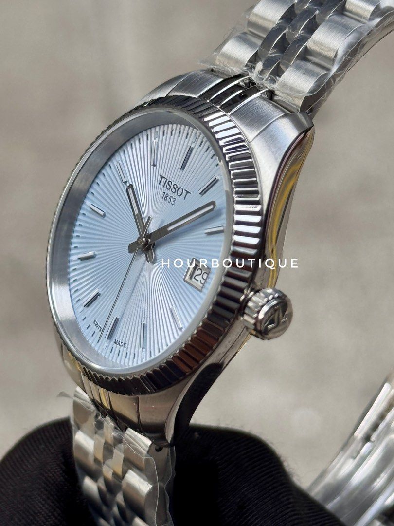 Brand New Tissot Ballade Ice Blue Dial Lady Size Quartz Watch T156.210.11.351.00