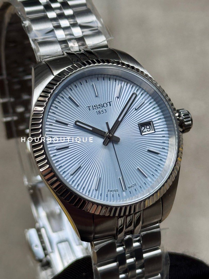 Brand New Tissot Ballade Ice Blue Dial Lady Size Quartz Watch T156.210.11.351.00