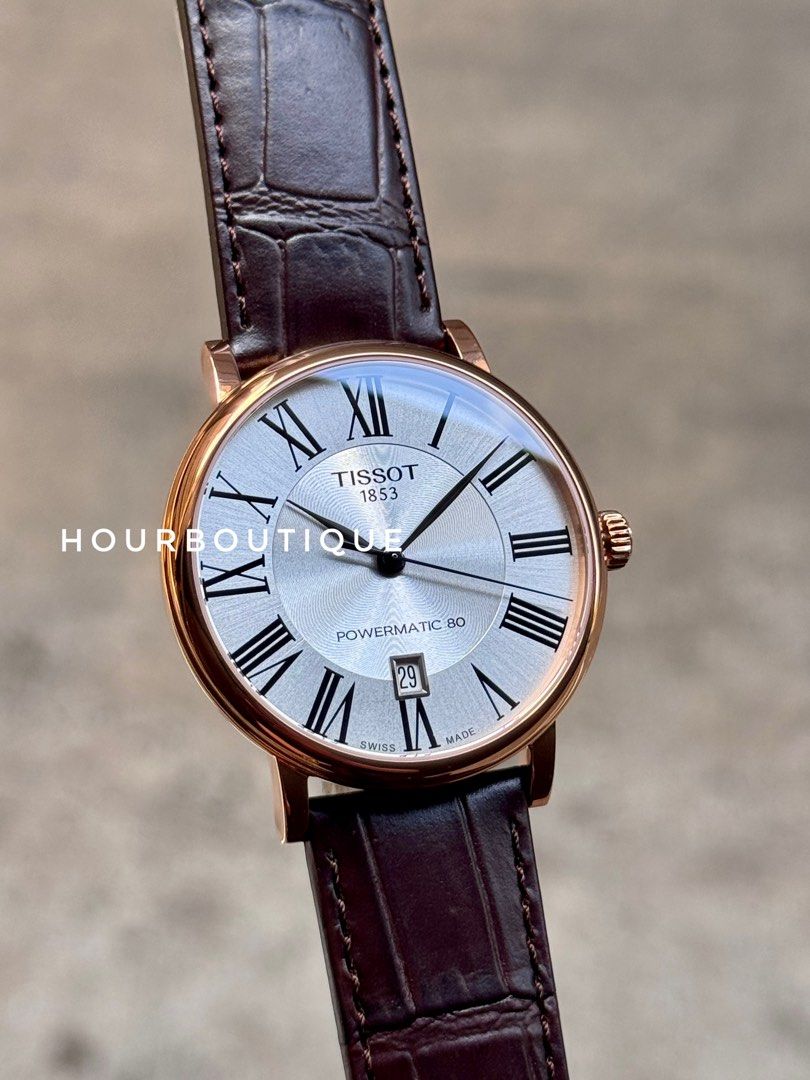 Brand New Tissot Classics Rose Gold Case, Powermatic 80 Dress Watch T122.407.36.033.00