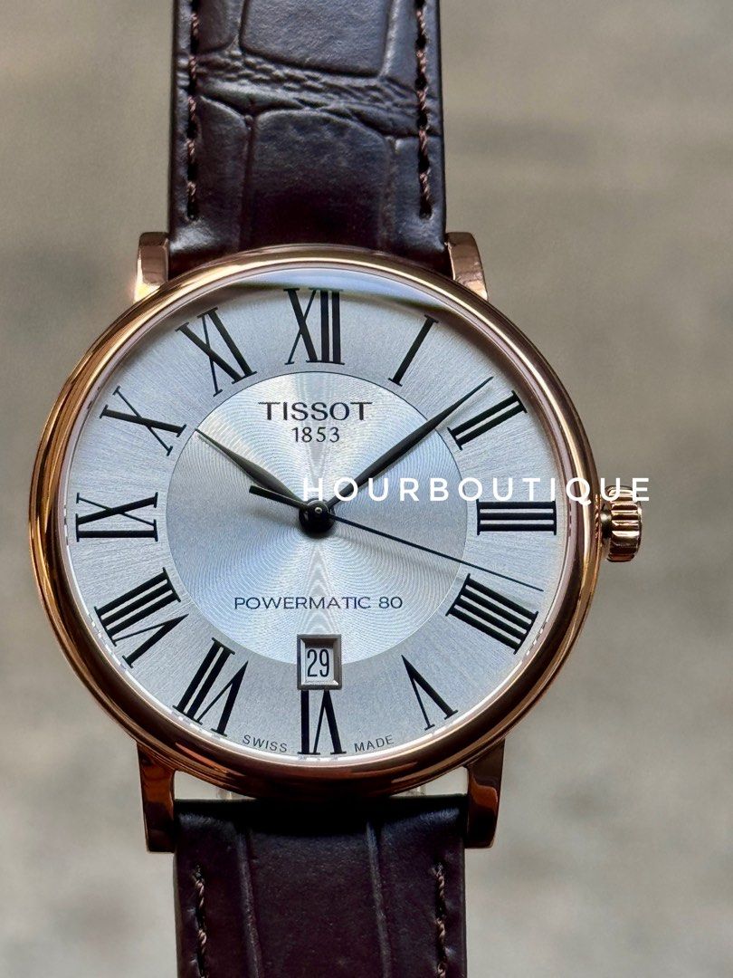 Brand New Tissot Classics Rose Gold Case, Powermatic 80 Dress Watch T122.407.36.033.00