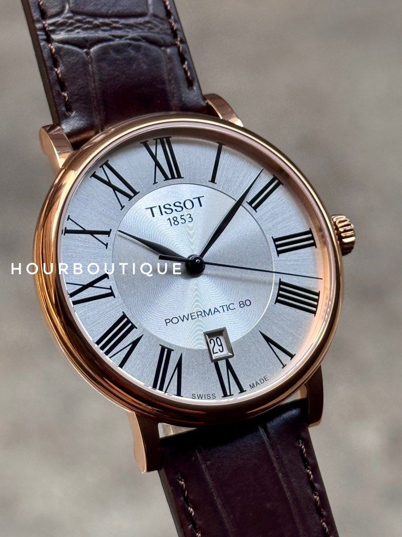 Brand New Tissot Classics Rose Gold Case, Powermatic 80 Dress Watch T122.407.36.033.00