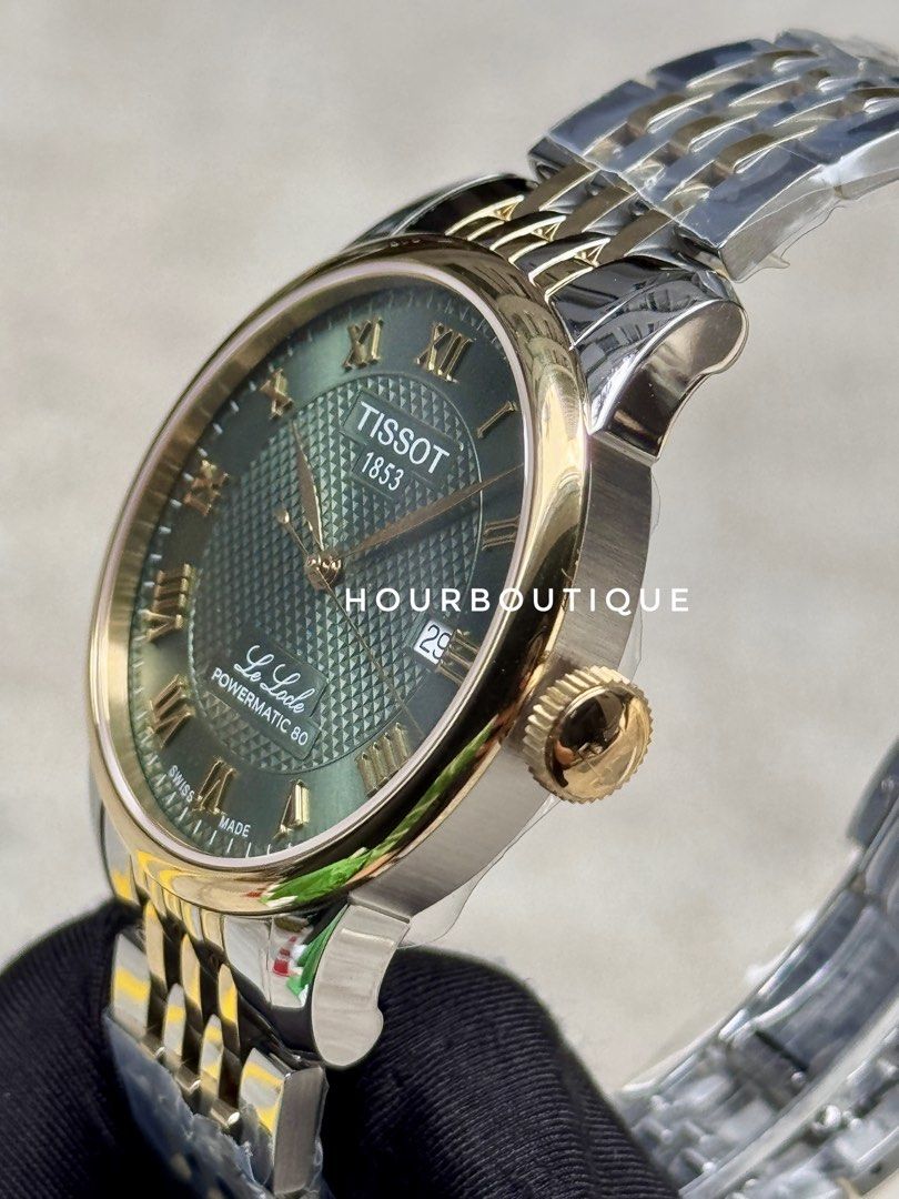 Brand New Tissot Le Locle Green Dial Two Tone Powermatic 80 Watch T006.407.22.093.00