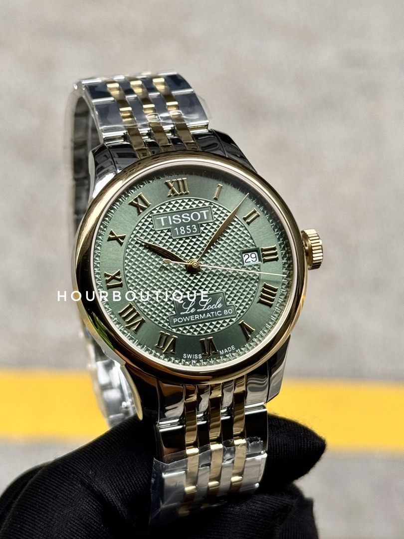 Brand New Tissot Le Locle Green Dial Two Tone Powermatic 80 Watch T006.407.22.093.00