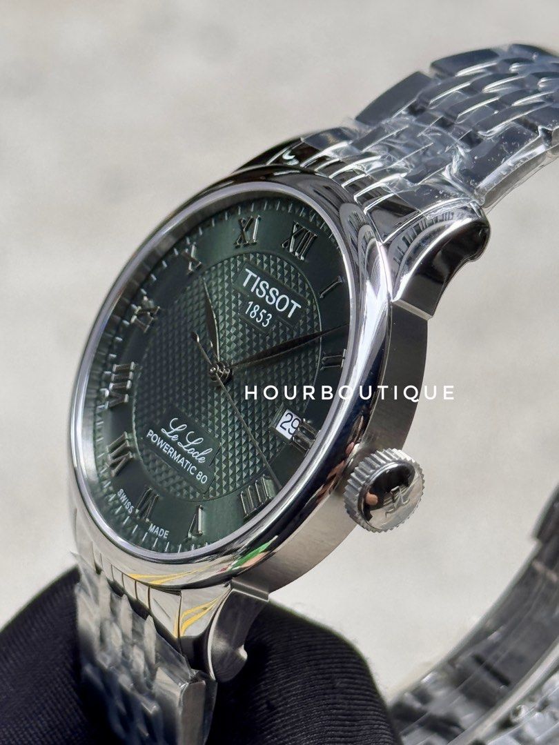 Brand New Tissot Le Locle Green Dial Powermatic 80 Watch T006.407.11.093.00