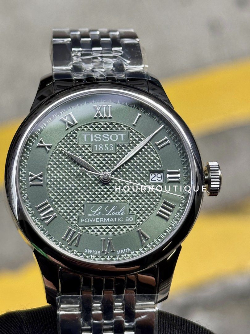 Brand New Tissot Le Locle Green Dial Powermatic 80 Watch T006.407.11.093.00