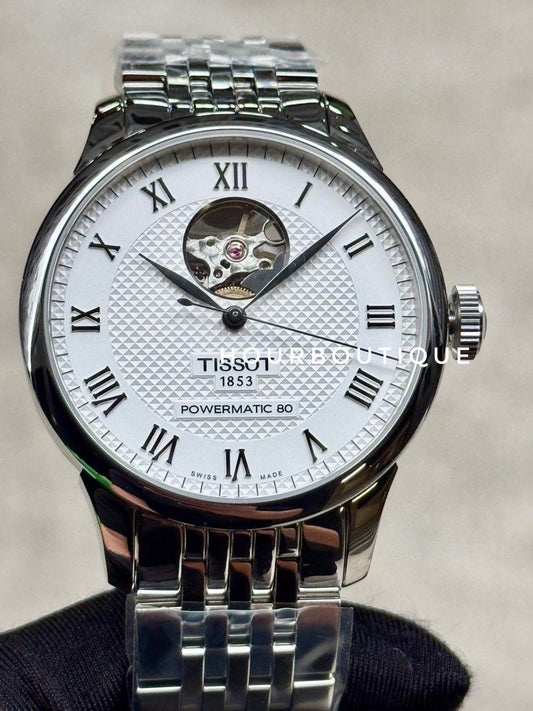 Brand New Tissot Le Locle White Dial Open Heart Powermatic 80 Watch T006.407.11.033.02