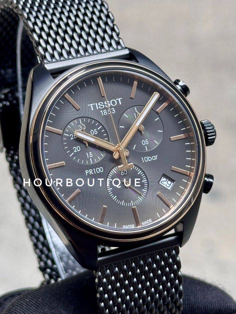 Brand New Tissot PR100 PVD Black Case Swiss Made Chronograph Watch T101.417.23.067.00