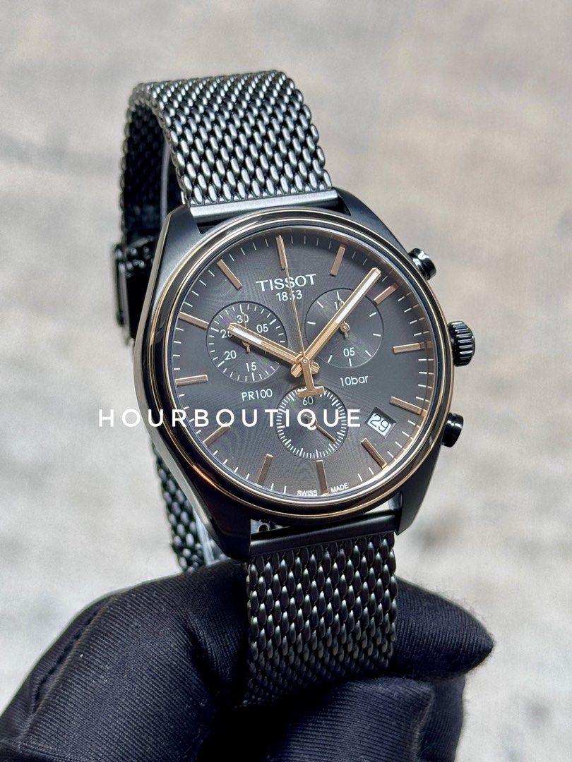 Brand New Tissot PR100 PVD Black Case Swiss Made Chronograph Watch T101.417.23.067.00
