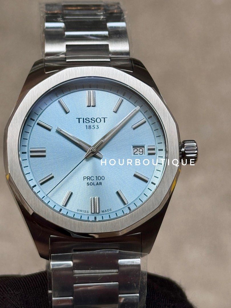 Brand New Tissot PRC100 Swiss Made solar Powered Light Blue Dial Watch T151.422.11.351.00