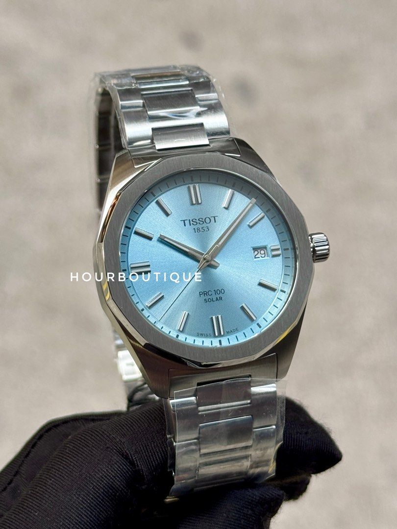 Brand New Tissot PRC100 Swiss Made solar Powered Light Blue Dial Watch T151.422.11.351.00