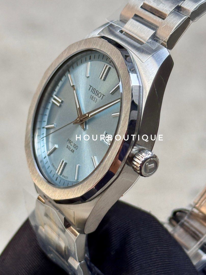 Brand New Tissot PRC100 Swiss Made solar Powered Light Blue Dial Watch T151.422.11.351.00