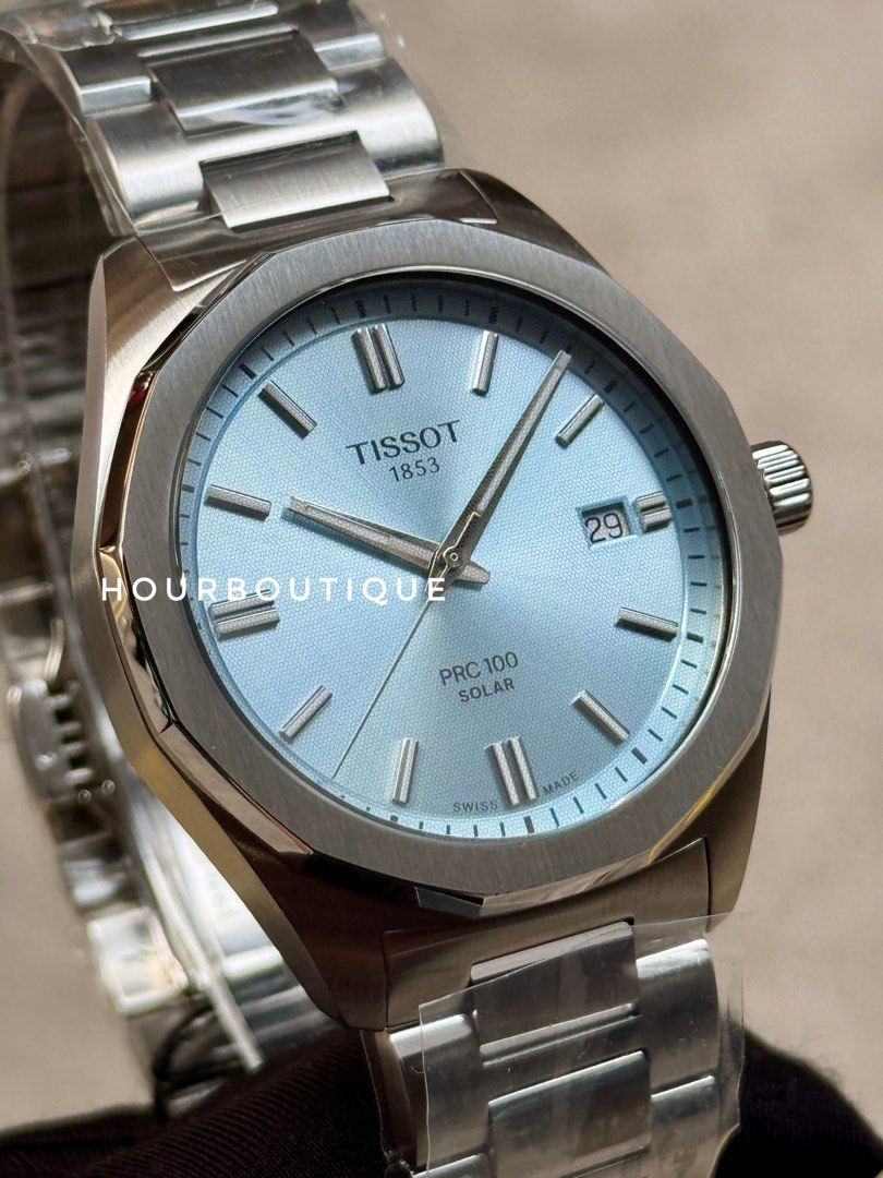 Brand New Tissot PRC100 Swiss Made solar Powered Light Blue Dial Watch T151.422.11.351.00
