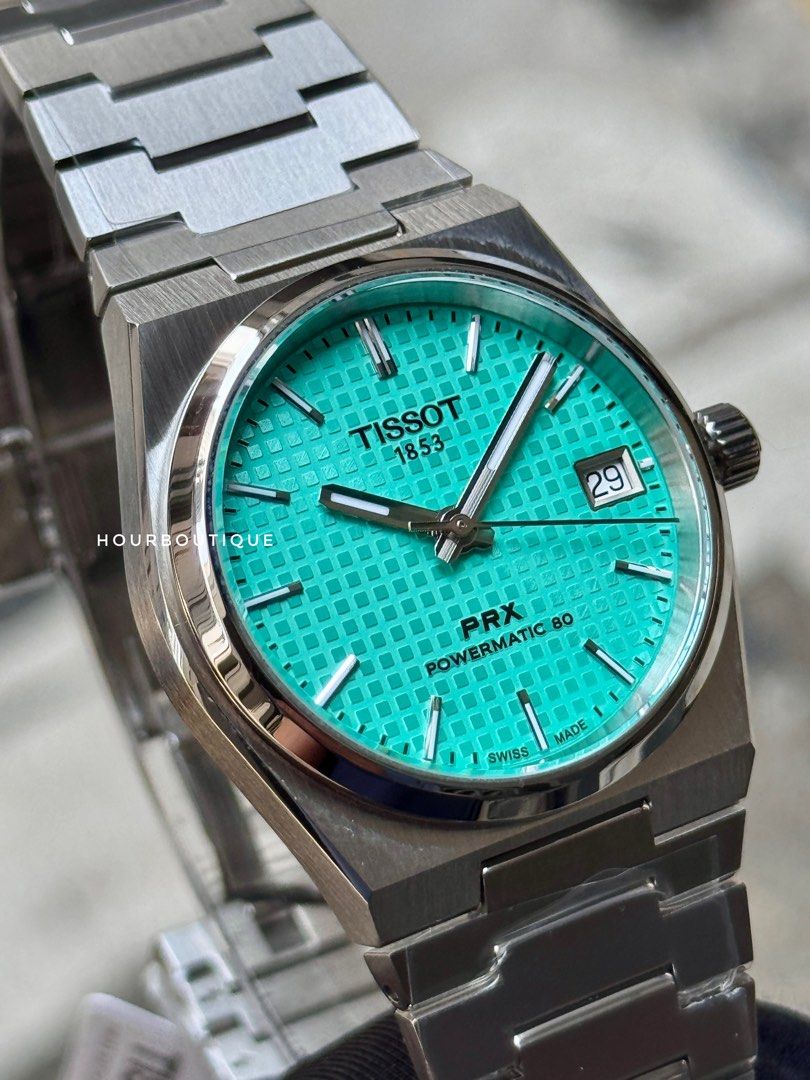 Brand New Tissot PRX 35 Mint Green Powermatic 80 Swiss Made Watch T137.207.091.11.01
