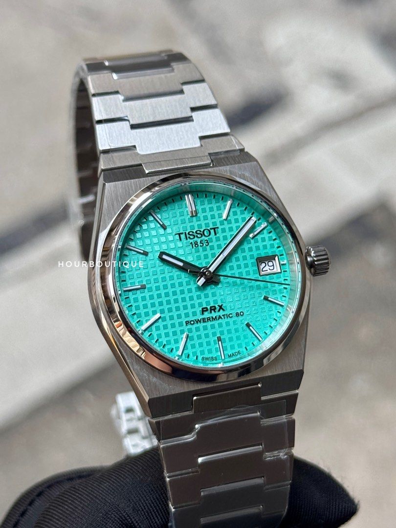 Brand New Tissot PRX 35 Mint Green Powermatic 80 Swiss Made Watch T137.207.091.11.01