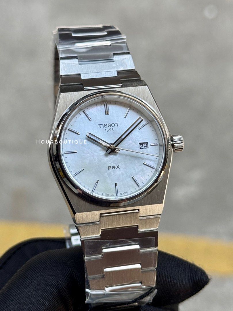 Brand New Tissot PRX 35 Pearl Dial Quartz Swiss Made Watch T137.210.11.111.00