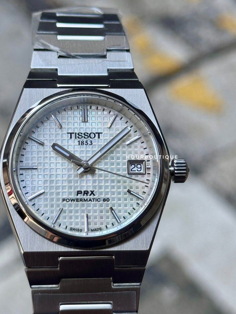 Brand New Tissot PRX 35 Pearl Dial Powermatic 80 Swiss Made Watch T137.207.11.111.00