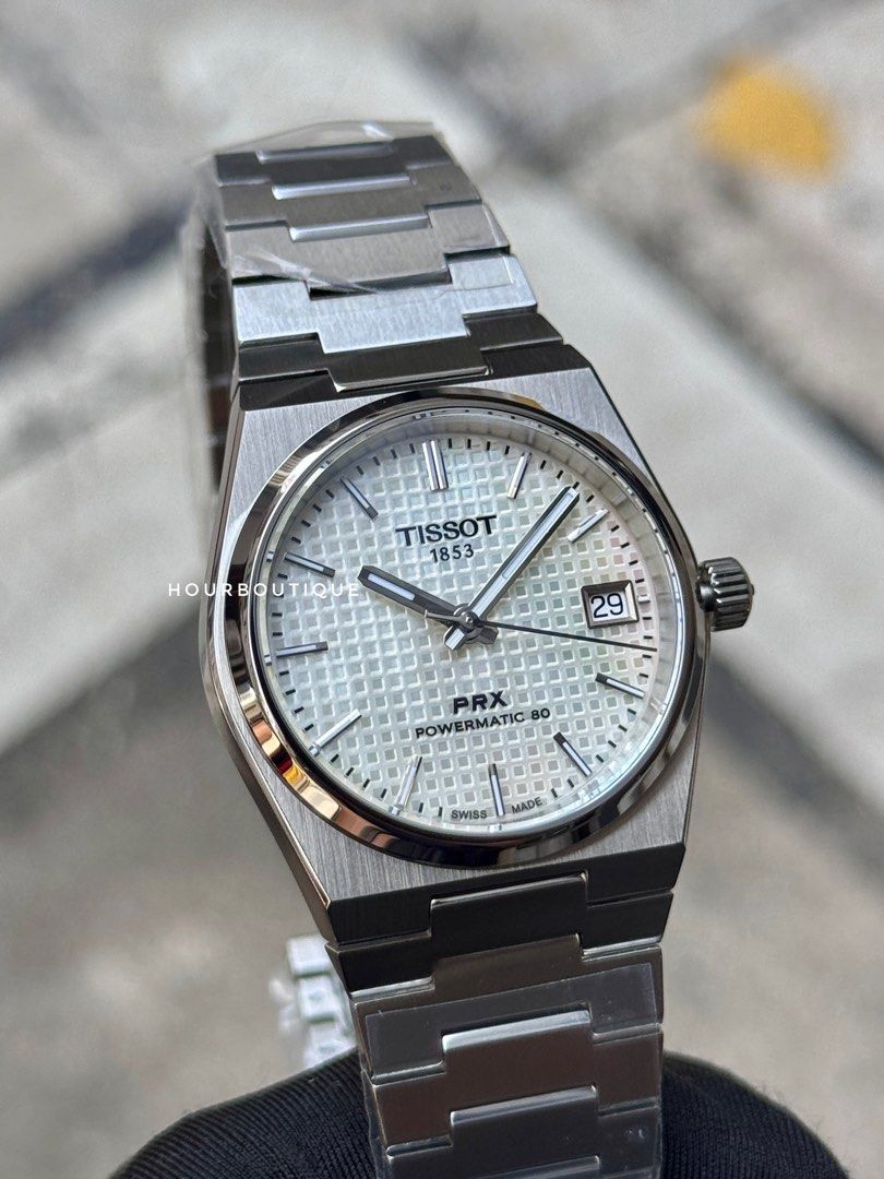Brand New Tissot PRX 35 Pearl Dial Powermatic 80 Swiss Made Watch T137.207.11.111.00