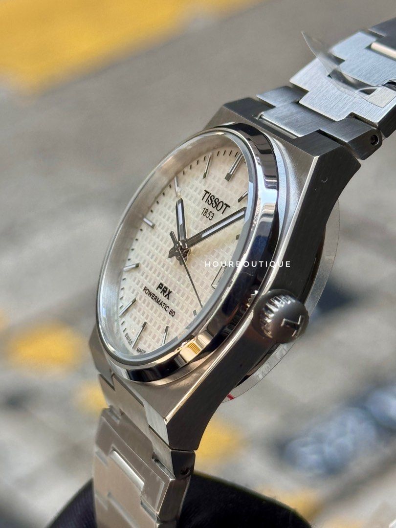 Brand New Tissot PRX 35 Pearl Dial Powermatic 80 Swiss Made Watch T137.207.11.111.00