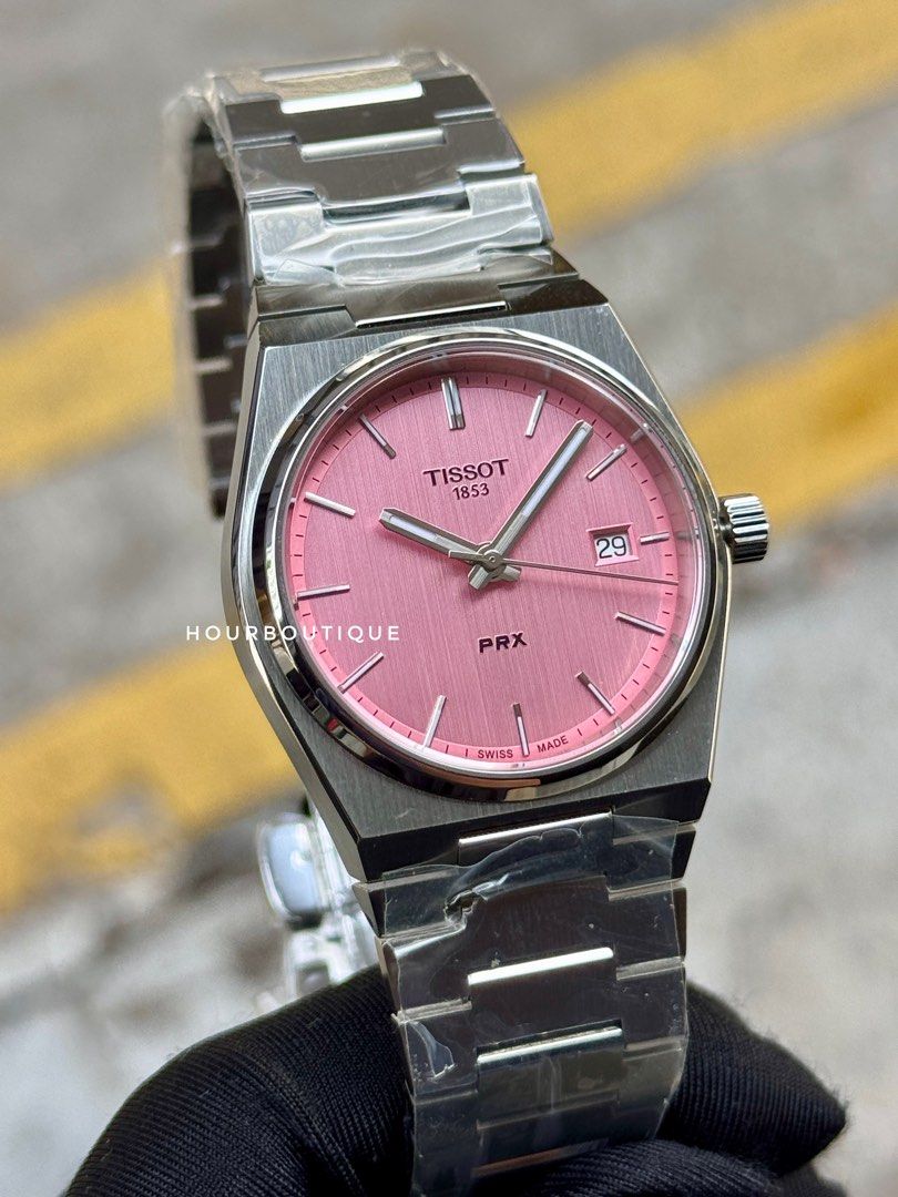 Brand New Tissot PRX 35 Pink Dial Quartz Swiss Made Watch T137.210.11.331.00
