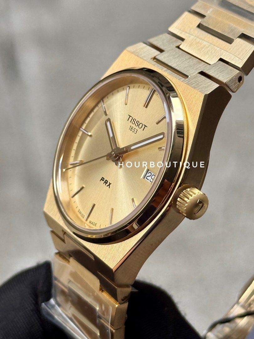 Brand New Tissot PRX 35 Quartz Gold case Watch T137.210.33.
