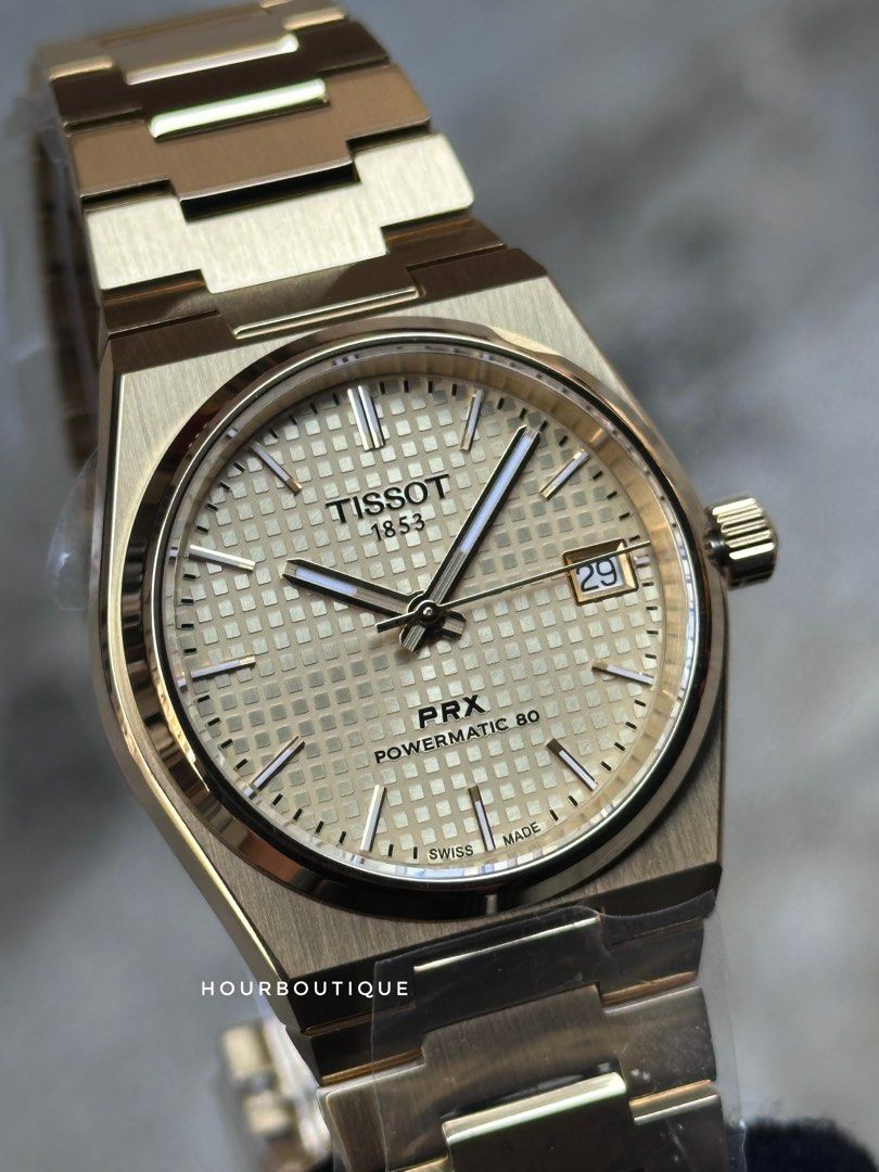 Brand New Tissot PRX 35mm PVD Gold Case Automatic Mens Watch T137.207.33.021.00