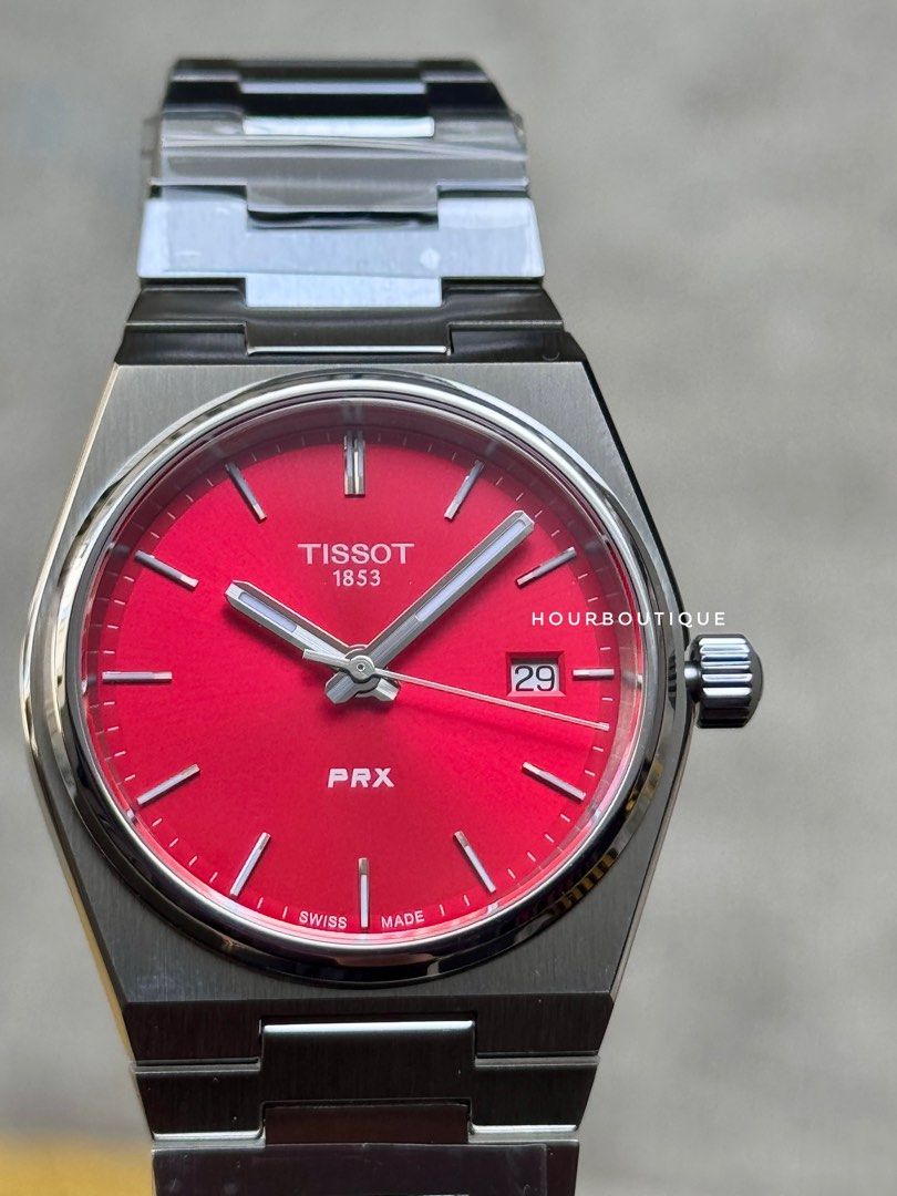 Brand New Tissot Prx 35mm Quartz Sunray Red Dial T137.210.11.421.00