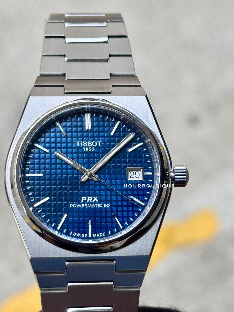 Brand New Tissot PRX 38mm Titanium Blue Dial Powermatic 80 Watch T136.807.44.041.00