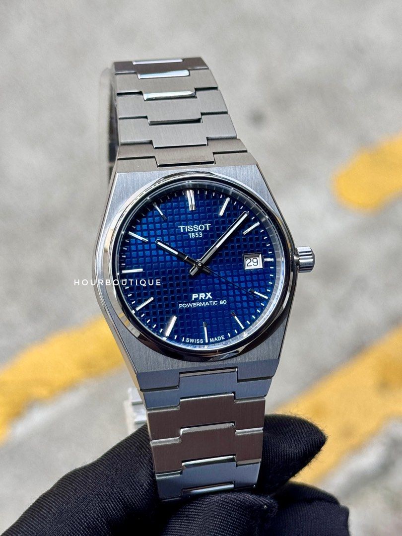 Brand New Tissot PRX 38mm Titanium Blue Dial Powermatic 80 Watch T136.807.44.041.00
