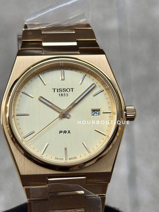 Brand New Tissot PRX 40 Quartz Gold Case Watch T137.410.33.021.00