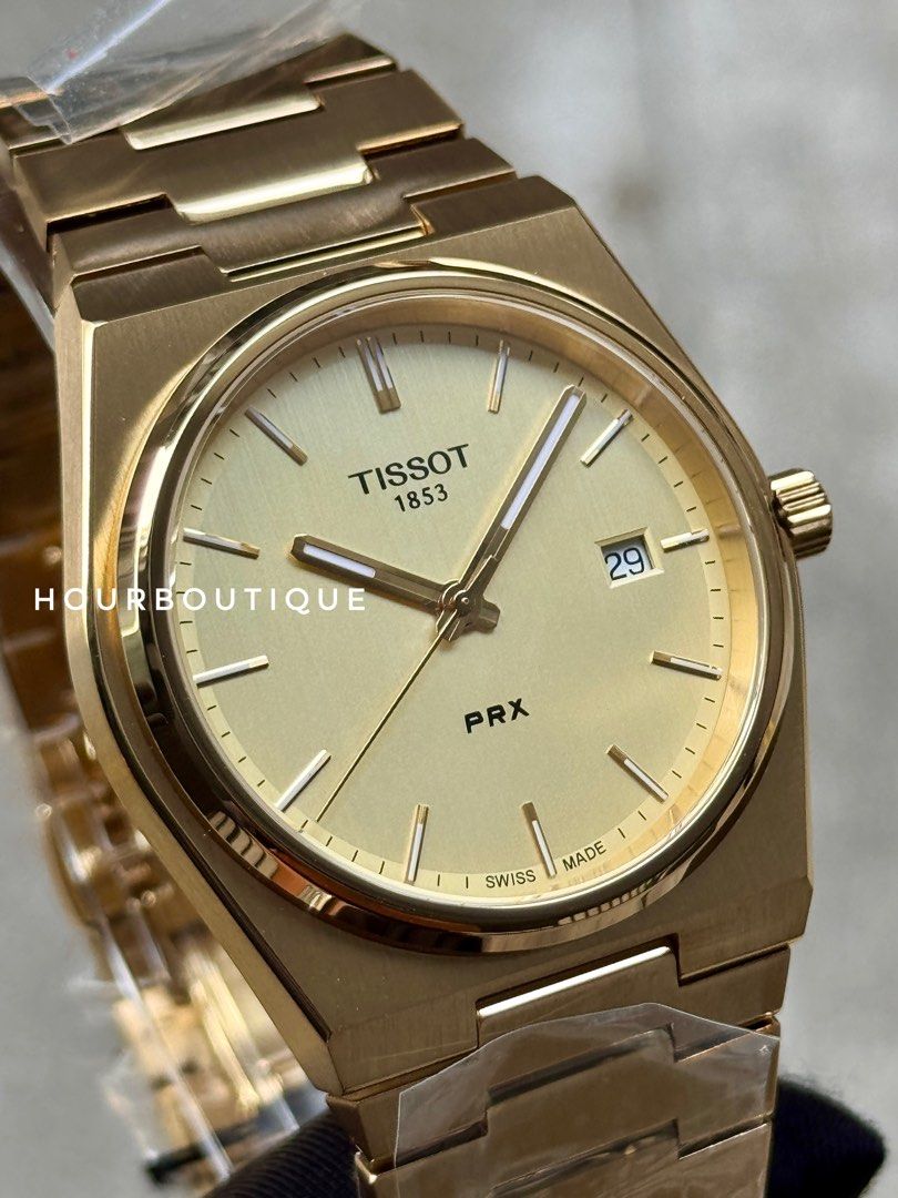 Brand New Tissot PRX 40 Quartz Gold Case Watch T137.410.33.021.00