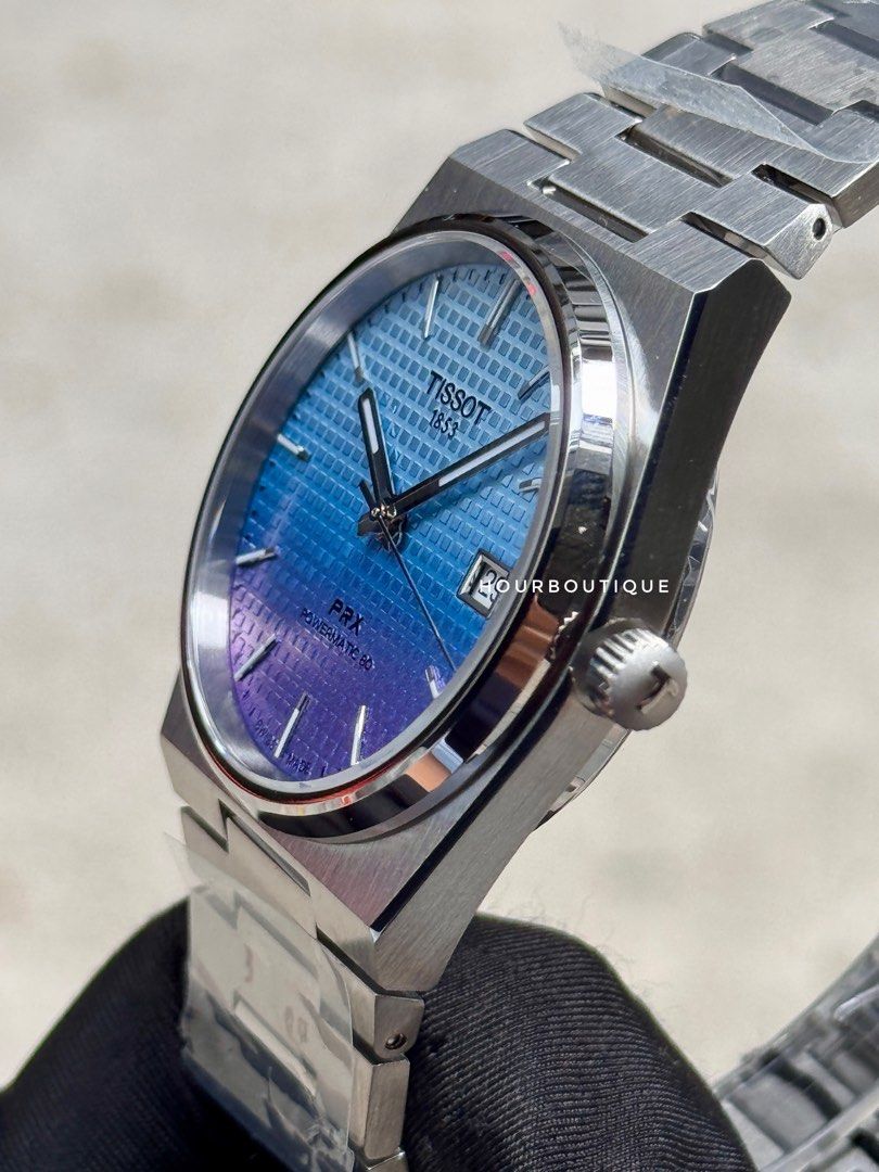 Brand New Tissot PRX Gradient Blue Powermatic 80 Watch T137.407.11.351.01