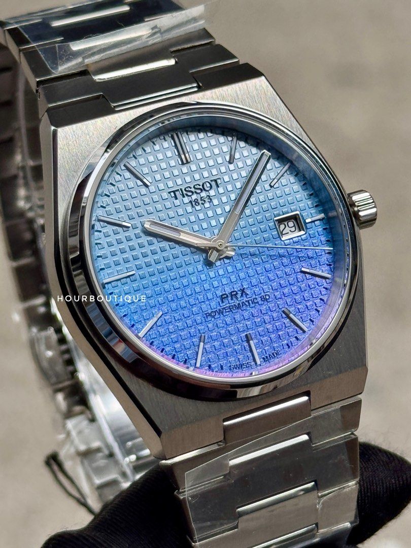 Brand New Tissot PRX Gradient Blue Powermatic 80 Watch T137.407.11.351.01